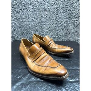 Mezlan Custom Leather Slip-On Penny Dress Loafers Brown Mens Size 9.5M US